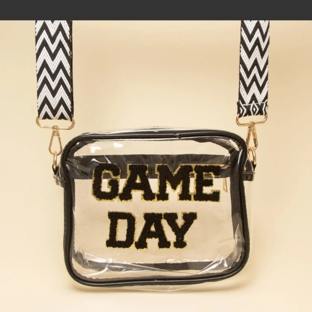 Game Day Stadium Clear Bag Purse~Black